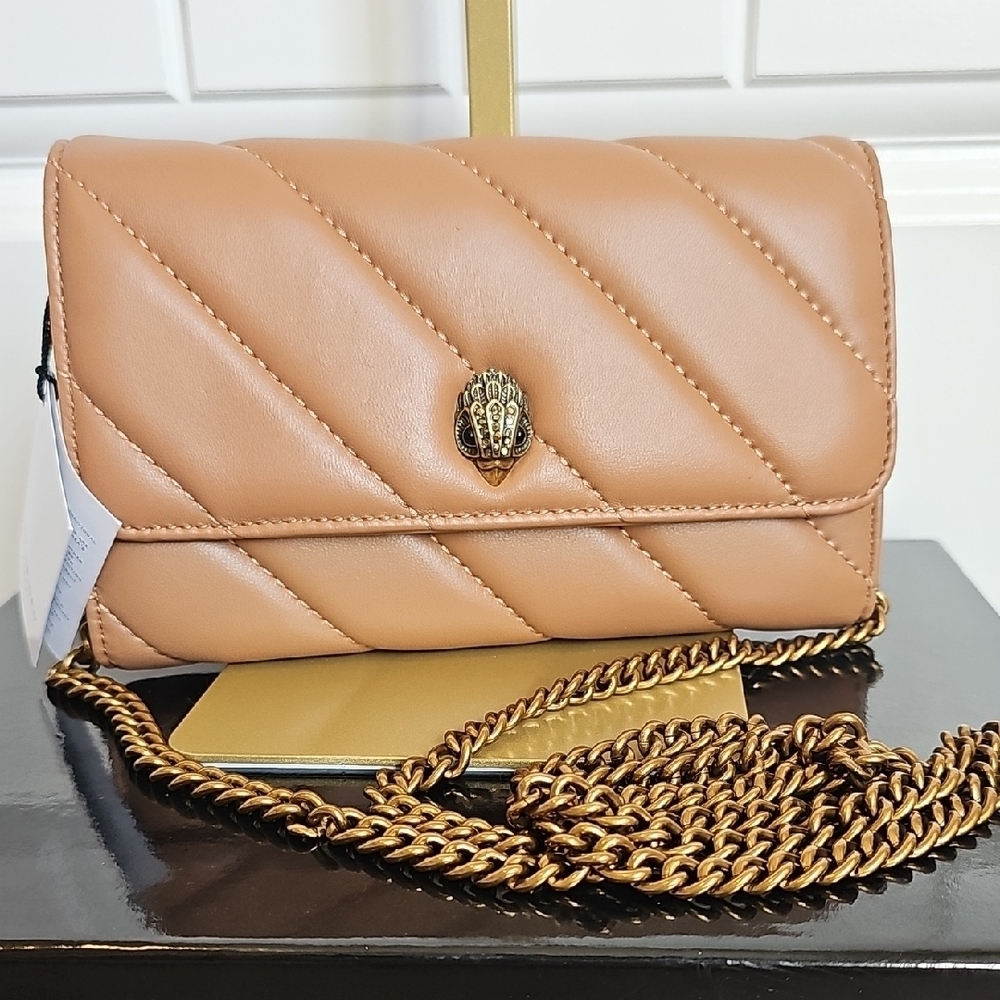 Kurt Geiger NWT London Soho Drench Leather Wallet on a Detachable Chain